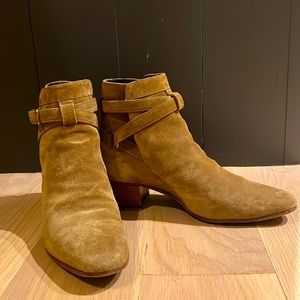 Saint Laurent, size 38, tan suede booties